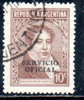 ARGENTINA 1938 1954 1939 OFFICIAL STAMPS SERVICE SERVICIO OFICIAL OVERPRINTED 10c USED USADO - Service