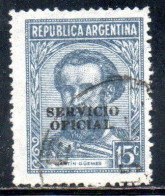 ARGENTINA 1945 1946 OFFICIAL STAMPS SERVICE SERVICIO OFICIAL OVERPRINTED 15c USED USADO - Dienstzegels