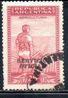 ARGENTINA 1945 1946 OFFICIAL STAMPS SERVICE SERVICIO OFICIAL OVERPRINTED 25c USED USADO - Dienstmarken