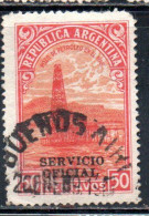ARGENTINA 1945 1946 OFFICIAL STAMPS SERVICE SERVICIO OFICIAL OVERPRINTED 50c USED USADO - Dienstmarken
