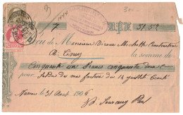 BELGIQUE        Reçu Daté Du 31/08/1906 - Documents