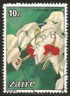 956 Zaire Fleur Clerodendron Flower (ZAI-20) - Used Stamps