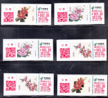 China 2024 The Flower Peach Blossom-camellia-peony ATM Stamps Label B 4v - Ongebruikt