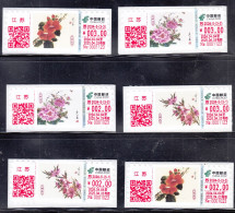 China 2024 The Flower Peach Blossom-camellia-peony ATM Stamps Label B 4v - Neufs