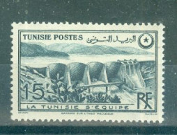 TUNISIE - N°330** MNH SCAN DU VERSO. Barrage Sur L'oued Mellegue. - Ungebraucht
