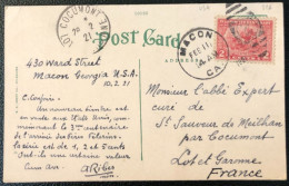 Etats-Unis N°226 Sur CPA De Macon, Georgia 11.2.1921 - (A145) - Postal History