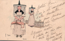 Illustration J. Morin - La Bresse: Deux Bressanes, élevage Des Poulets - Carte Dos Simple - Morin, J.