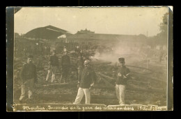 Pompiers 03 Allier Moulins Incendie De La Gare Des Marchandises 19 Aout 1909 Carte Photo ( Format 9cm X 14cm ) - Brandweer