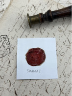 CACHET CIRE ANCIEN - Sigillographie - SCEAUX - WAX SEAL -  SAULLAY - Stempel & Siegel