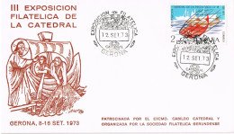 54675. Carta GERONA 1973. Exposicion Filatelica. Escena Jesus Y Los Pescadores - Covers & Documents