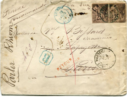 REUNION LETTRE RECOMMANDEE DEPART REUNION 23 JANV 92 ST-DENIS POUR LA FRANCE - Cartas & Documentos