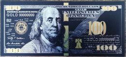 Billet 100 Dollars USA - Polymère Gold Black Feuille D'Or Noir - Etats-Unis - Collections