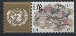 ONU New-York 2024 - "Chinese Lunar Calendar" Dragon - Détaché De Feuille Perso ** 1 Timbre (l'un OU L'autre) - Nuovi