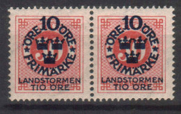 SWEDEN STAMPS. 1918, Sc.#B10,  PAIR MNH - Unused Stamps