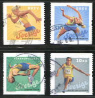 Réf 77 < SUEDE Année 2006 < Yvert N° 2517 à 2520 Ø Used < SWEDEN - Sport Athlétisme Suédois < Champions JO - Oblitérés