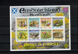 Easdale Island Scotland 1993 Flora+Fauna With World Chess Championship London Overprint Perforated Block Postfrisch/MNH - Local Issues