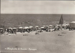 Cartolina Viaggiata Affrancata 16 Margherita Di Savoia Spiaggia Francobollo 10 Lire - Barletta