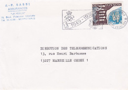 MONACO-1974-lettre De Monte-Carlo Pour MARSEILLE-13 ...timbre " Lutte Contre La Drogue" Seul Sur Lettre.........cachet - Lettres & Documents