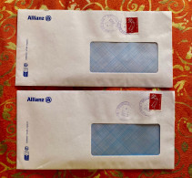 Lot De 2 Enveloppes + Timbres "Cagou Rouge" - N-C. - Gebruikt