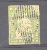Suisse  :  Yv  30  (o)  Fil Vert - Used Stamps