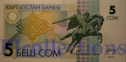 KYRGYZSTAN 5 SOM 1993 PICK 5 UNC LOW SERIAL NUMBER "00001435" - Kirghizistan