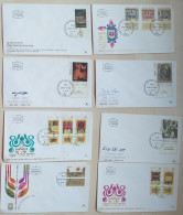 FDC LOT 8 LETTRES 1ER JOUR ISRAEL 1971 1972 - Zonder Classificatie