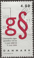 DENMARK 1999 150th Anniversary Of Danish Constitution - 4k 'g' And Paragraph Sign FU - Oblitérés