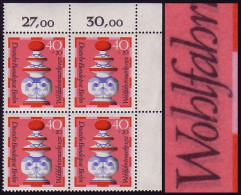 437DD Wofa 40 Pf. ER-Vbl. Oben Rechts, Doppeldruck Schwarz, Ungefaltet, ** - Variétés Et Curiosités