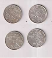 Lot 2 Pièces Argent 500 Fr - 500 Frank