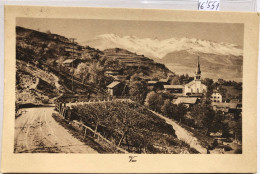 Vex (Valais) - La Route, Le Village Et L'église Au Début Des Années 1920 (16'551) - Vex