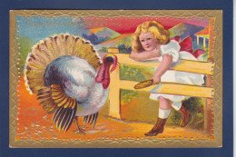 CPA Thanksgiving Fantaisie Fête Gaufrée Embossed Enfant Circulée - Thanksgiving