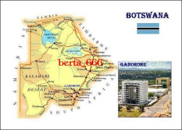 Botswana Country Map New Postcard * Carte Geographique * Landkarte - Botswana