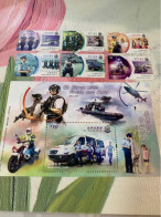 Hong Kong Stamp MNH Dog  Sheet Helicopters 2019 Motorcycle Police - Brieven En Documenten