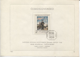 Tschechoslowakei # 1718 Ersttagsblatt Henri Rousseau Selbstportrait PRAGA '68 - Briefe U. Dokumente