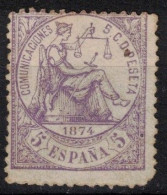 ESPAGNE          1874  N° 142  Neuf Sans Gomme      20%  De La Cote - Neufs