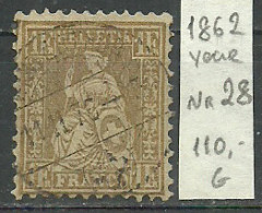 Switzerland 1862 Year , Used Stamp Mi # 28  - Oblitérés