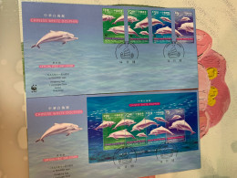 Hong Kong Stamp WWF  Dolphin FDC 1999 - Gebruikt
