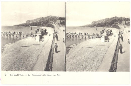 CPA Stéréo 76 - LE HAVRE - 2. Le Boulevard Maritime - LL - Cartes Stéréoscopiques