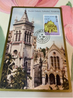 Hong Kong Stamp Roman Cathedral Church M Card - Oblitérés