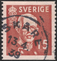 Facit #267A Gustaf V 80 år, 15 öre Brown SKÅRE - Other & Unclassified