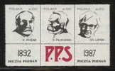 POLAND SOLIDARNOSC SOLIDARITY POCZTA POZNAN PPS 1892-1997 PILSUDSKI WHITE MS (SOLID1258/0911) - Solidarnosc Labels
