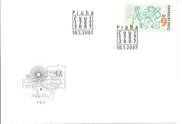 FDC 501 Czech Republic CVUT Czech Technical University Prague 2007 Heraldic Lion - FDC