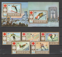 Chad - Tchad 1972 Olympic Games Sapporo Set Of 5 + 2 S/s Imperf. MNH -scarce- - Hiver 1972: Sapporo