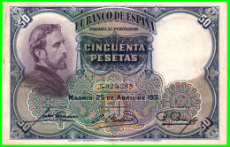 BILLETE DE 50 PESETAS DE ESPAÑA. MADRID, 25 DE ABRIL DE 1931. SERIE 5,023,268 EN EL PRECIO VA INCLUIDO TODOS LOS GASTOS - 50 Peseten