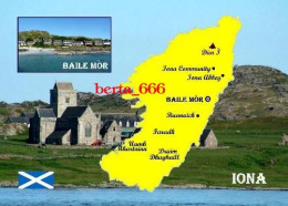 Scotland Iona Island Map New Postcard * Carte Geographique * Landkarte - Argyllshire