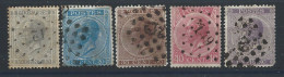 Belgique N°17/21 Obl (FU) 1865/66 - Léopold 1er - 1865-1866 Profiel Links