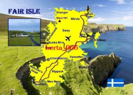 Scotland Fair Isle Map New Postcard * Carte Geographique * Landkarte - Shetland