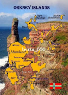Scotland Orkney Islands Map New Postcard * Carte Geographique * Landkarte - Orkney