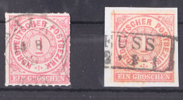 Nordeutscher Bund 4 (2x) Gestempelt Stempellot, U.a. Kalk #GA334 - Used