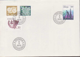 Sweden - FDC 8/9 1976 Bronsspänne, Pilgrimsmärke, Dryckeshorn, Sotare - FDC